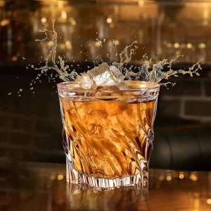 GlassWorld Premium Crazy Love Imported Crystal Whiskey Scotch Glasses Set (Barware for Scotch, Bourbon, Liquor and Cocktail Drinks)