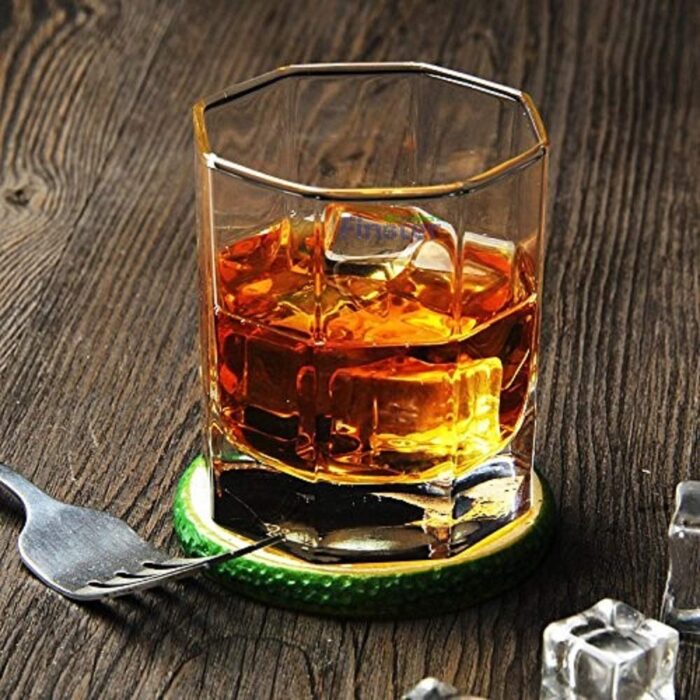 GlassWorld Premium Octagon Imported Crystal Whiskey Scotch Glasses Set (Barware for Scotch, Bourbon, Liquor and Cocktail Drinks)