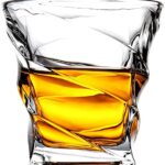 GlassWorld Premium Soliwave Imported Crystal Whiskey Scotch Glasses Set (Barware for Scotch, Bourbon, Liquor and Cocktail Drinks)