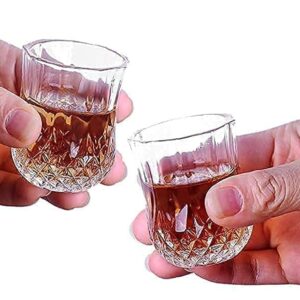 GlassWorld Long Champ Fancy Design Crystal Shot Glass for Vodka, Tequila, Liquor, Wine, Cocktail