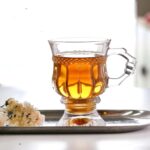 GlassWorld Korean Retro Goblet Embossed glass Cup Set for Tea, Coffee, Milk, Cappuccino - 150ml - Image 6