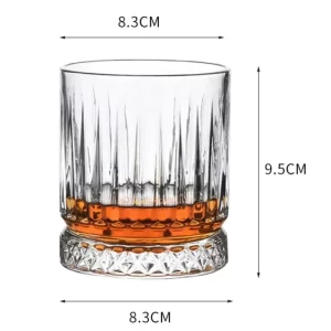 GlassWorld Premium Elysia Luxury Crystal Whiskey Scotch Glasses Set - 310ml (1)