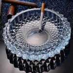 GlassWorld Diamond Cut Glass Ashtray for Home, Office and Hotel, Cigarette Ash Collection Smoking Tray