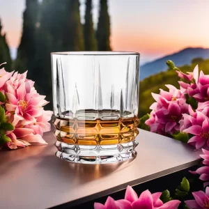 GlassWorld Premium Bottom Brick Abstract, 310 ml, Crystal Whiskey Scotch Glasses Set