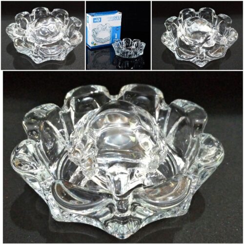 GlassWorld Vastu Feng Shui Crystal Glass Turtle Tortoise with Plate for Good Luck for Office Home (BloomTray&Turtle)