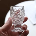 Glass World Fishtail Shaped Pineapple Look Design Shot Glass Crystal Clear Glass of 30ml for Vodka, Wine, Tequila, Juice, Beverages - Image 4