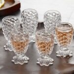 Glass World Fishtail Shaped Pineapple Look Design Shot Glass Crystal Clear Glass of 30ml for Vodka, Wine, Tequila, Juice, Beverages - Image 6