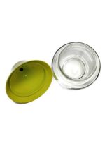Glass World Glass Pear Shaped Snack Serving Bowls with Plastic Lid and Tray - Image 2