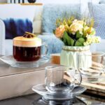 Glass World Premium Classic Glass Tea & Coffee Cup and Saucer Set - 180 ML, Transparent Cups for Espresso Cappuccino hot Chocolate, Cups and Saucer Set for Coffee, Green Tea (2 Cup and 2 Saucer)