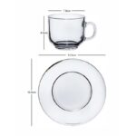 Glass World Premium Classic Glass Tea & Coffee Cup and Saucer Set - 180 ML, Transparent Cups for Espresso Cappuccino hot Chocolate, Cups and Saucer Set for Coffee, Green Tea (2 Cup and 2 Saucer) - Image 5