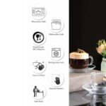 Glass World Premium Classic Glass Tea & Coffee Cup and Saucer Set - 180 ML, Transparent Cups for Espresso Cappuccino hot Chocolate, Cups and Saucer Set for Coffee, Green Tea (2 Cup and 2 Saucer) - Image 6