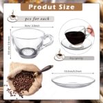 Glass World Premium European Glass Tea & Coffee Cup and Saucer Set - 180 ML, Transparent Cups for Espresso Cappuccino hot Chocolate, Cups and Saucer Set for Coffee, Green Tea (2 Cup and 2 Saucer) - Image 4