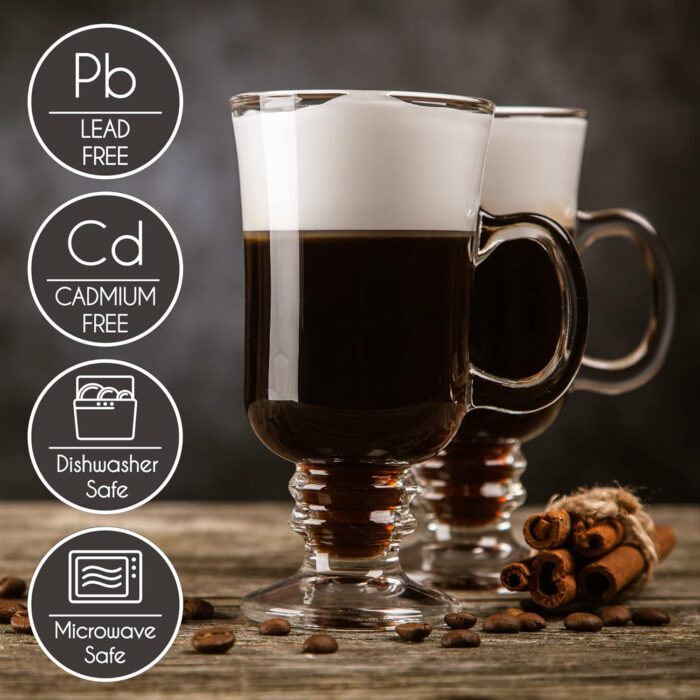 Glass World Premium Irish Fun Glass Cup Set for Tea, Coffee, Milk, Cappuccino - 270ml