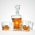 Glass World Premium Leisure Crystal Decanter Set for Whiskey, Liquor, Scotch, Wine - Decanter – 800ml, Glass – 300 ml