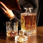 Glass World Premium Opera Crystal Decanter Set for Whiskey, Liquor, Scotch, Wine