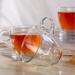 Glass World Premium Ring Hand Glass Cup Set for Tea, Coffee, Milk, Cappuccino