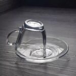 Glass World Premium Square Glass Tea & Coffee Cup and Saucer Set - 180 ML, Transparent Cups for Espresso Cappuccino hot Chocolate, Cups and Saucer Set for Coffee, Green Tea (2 Cup and 2 Saucer) - Image 6