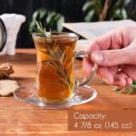 Glass World Premium Turkish Glass Tea & Coffee Cup and Saucer Set - 180 ML, Transparent Cups for Espresso Cappuccino hot Chocolate, Cups and Saucer Set for Coffee, Green Tea (2 Cup and 2 Saucer) - Image 3