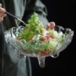 Glass World Tripod Glass Fruit Bowl Plate for Dining Table | Decorative Fruit Snack Dessert Serving Bowl Centerpiece - Image 2