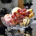 Glass World Tripod Glass Fruit Bowl Plate for Dining Table | Decorative Fruit Snack Dessert Serving Bowl Centerpiece - Image 3