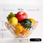 Glass World Wild Flower Big Bowl Plate for Dining Table | Decorative Fruit Snack Dessert Serving Bowl Centerpiece - Image 3