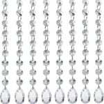 GlassWorld 10Pcs Hanging Teardrop Crystal Strands | Chandelier Pendants Glass Beads