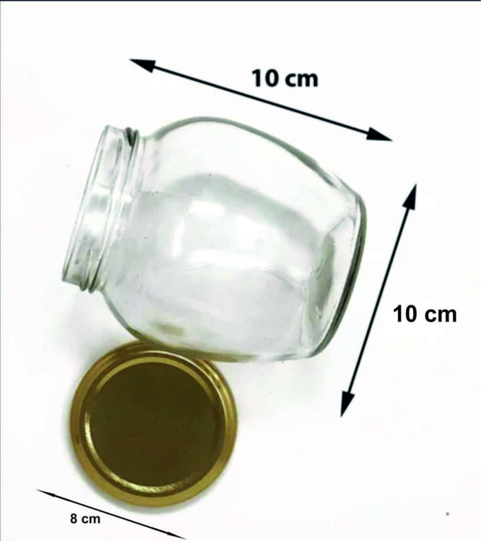 GlassWorld Clear Glass 400ml Matki Jar And Container With Air Tight Lid Storage of Spices and Dry Fruit