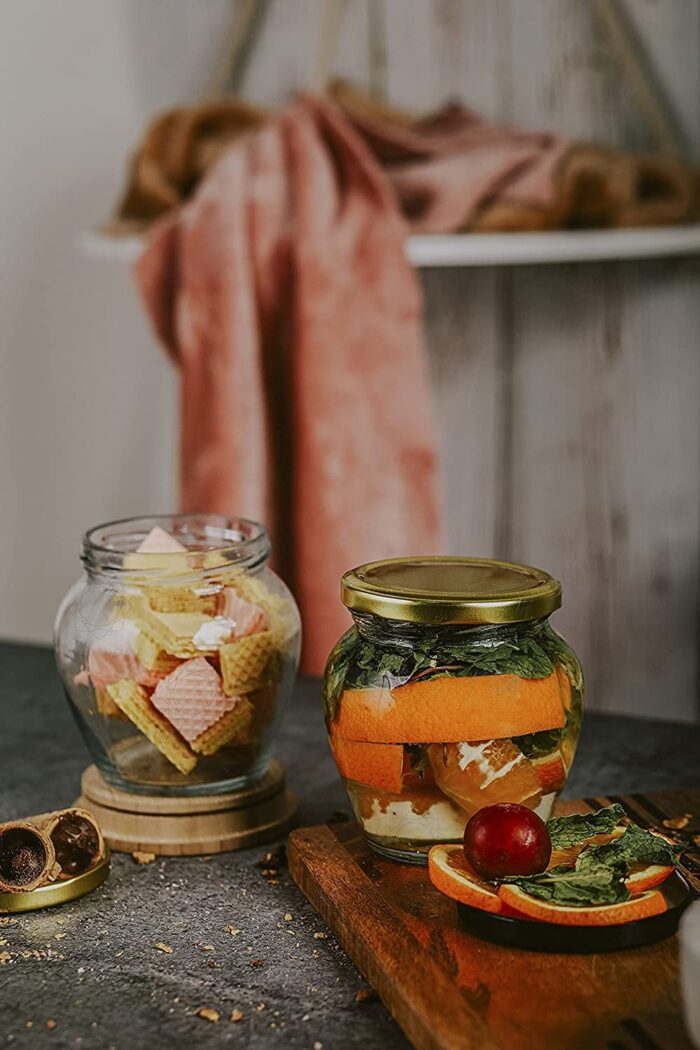 GlassWorld Clear Glass 400ml Matki Jar And Container With Air Tight Lid Storage of Spices and Dry Fruit