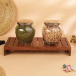 GlassWorld Clear Glass 400ml Matki Jar And Container With Air Tight Lid Storage of Spices and Dry Fruit