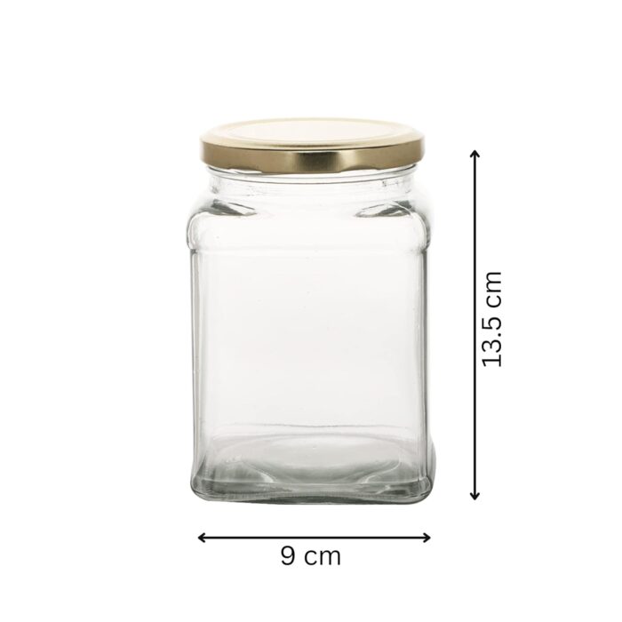 GlassWorld Clear Glass 750ml Square Jar And Container With Air Tight Lid Storage