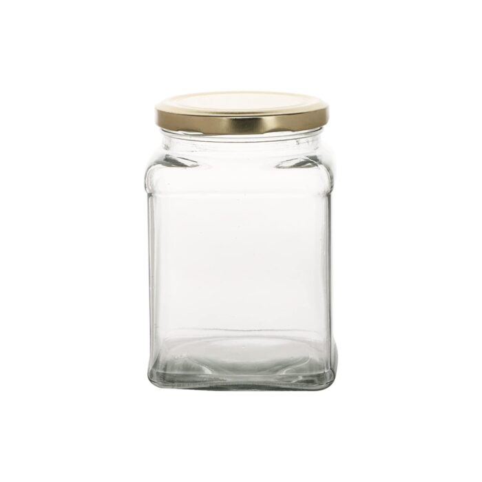 GlassWorld Clear Glass 750ml Square Jar And Container With Air Tight Lid Storage
