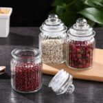 GlassWorld Clear Glass Imperial Jar And Container With Air Tight Lid Storage of Spices and Dry Fruit - 300ml