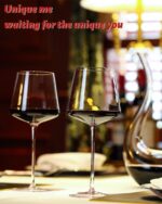 GlassWorld Crystal WideBase 450ml Wine Glasses with Flat Bottom, Large Wine Glasses Full-Bodied Wine Tumblers - Image 3