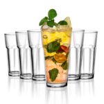 GlassWorld Cutting Chaitime 400ml Heavy Base Tall Bar Glass Water & Juice Glasses (3010) - Image 3