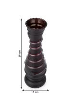 GlassWorld Glass HandCrafted Black Flower Vase with Spiral Design - 11 inches Height - Image 2