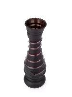 GlassWorld Glass HandCrafted Black Flower Vase with Spiral Design - 11 inches Height - Image 3