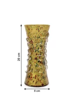 GlassWorld Glass HandCrafted Gold Spotted Glass Flower Vase - 8 inches Height - Image 2