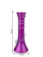 GlassWorld Glass HandCrafted Purple Flower Vase with Spiral Design - 11 inches Height - Image 2