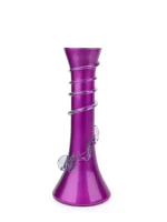 GlassWorld Glass HandCrafted Purple Flower Vase with Spiral Design - 11 inches Height - Image 3