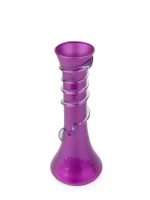 GlassWorld Glass HandCrafted Purple Flower Vase with Spiral Design - 11 inches Height - Image 5