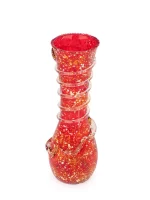 GlassWorld Glass HandCrafted Red and Yellow Spotted Flower Vase - 11 inches Height - Image 2