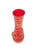 GlassWorld Glass HandCrafted Red and Yellow Spotted Flower Vase - 11 inches Height - Image 3