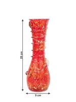 GlassWorld Glass HandCrafted Red and Yellow Spotted Flower Vase - 11 inches Height - Image 5