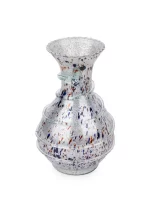 GlassWorld Glass HandCrafted Silver Spotted Glass Flower Vase - 8 inches Height - Image 4