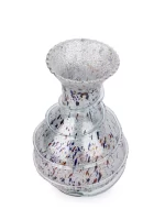 GlassWorld Glass HandCrafted Silver Spotted Glass Flower Vase - 8 inches Height - Image 5
