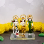 GlassWorld Glass Handcrafted Colorful Ram Darbar in a Velvet Gift Box