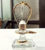 GlassWorld Glass Handcrafted Shiv Ling With Snake Hood SHOWPIECE FOR DECORATION, CAR DASHBOARD AND GIFT - Image 2