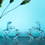 GlassWorld Glass Handicraft Horse Family Set of 4 Pieces Glass Home Decor
