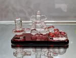 GlassWorld Glass Handicraft Lord Shiv Nandi Ganesh Glass Statue Decorative Showpiece - 7 cm - Assorted colors - Image 2