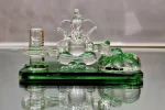 GlassWorld Glass Handicraft Lord Shiv Nandi Ganesh Glass Statue Decorative Showpiece - 7 cm - Assorted colors - Image 3